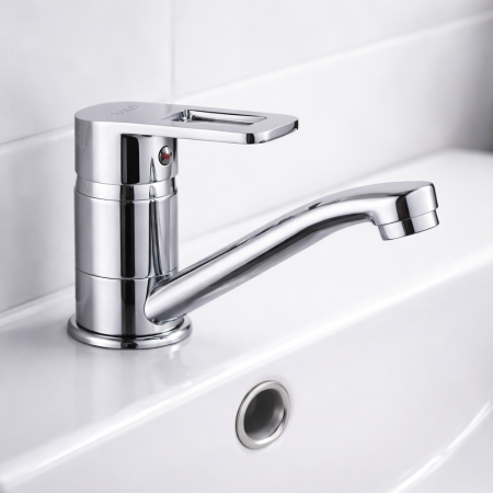 Baterie lavoar - BATERIE BUCĂTĂRIE TRENDY S TC-7, PIPĂ MEDIE MOBILĂ, CROM LUCIOS