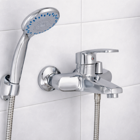 Baterie cadă - duș - BATERIE CADĂ MONTARE PERETE TRENDY S P-TC-1C, MONOCOMANDĂ, CROM LUCIOS