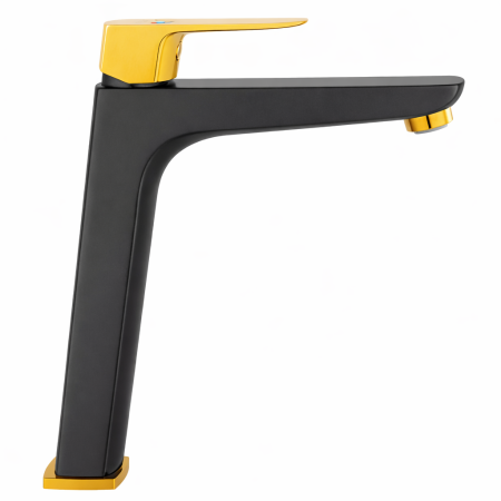 Baterie lavoar - BATERIE LAVOAR ÎNALTĂ FERRO VITTO BVI2LVLBLG, BICOLOR NEGRU MAT ȘI AURIE, MONOCOMANDĂ