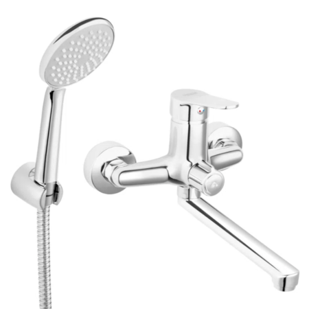 Baterie cadă - duș - BATERIE PERETE CADĂ-DUȘ CU ACCESORII FERRO ISSO, CROM, BIS33A