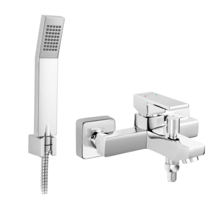 BATERIE PERETE CADĂ-DUȘ FERRO ZICCO BZI1, CU ACCESORII INCLUSE, CROM [2]