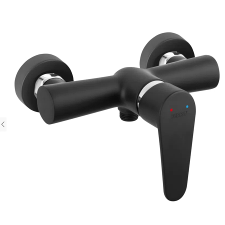 Baterie duș - BATERIE PERETE DUȘ FERRO ALGEO BLACK, NEGRU MAT, BAG7BL