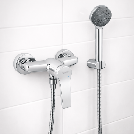 BATERIE PERETE DUȘ FERRO STRATOS, CROM, BSC7 [2]