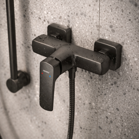 BATERIE PERETE DUȘ FERRO VITTO VERDELINE BVI7VLGM, MONOCOMANDĂ, GUNMETAL [0]