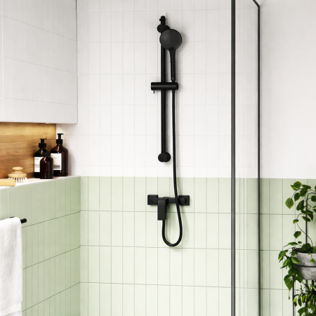 BATERIE PERETE DUȘ FERRO VITTO VERDELINE NEGRU MAT, BVI7VLBL [2]