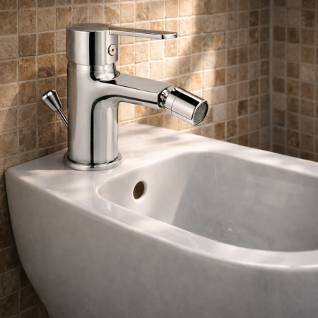 Baterie bideu - BATERIE STATIVĂ BIDEU FERRO SAVIO BSV6, MONOCOMANDĂ, CU VENTIL INCLUS, CROM