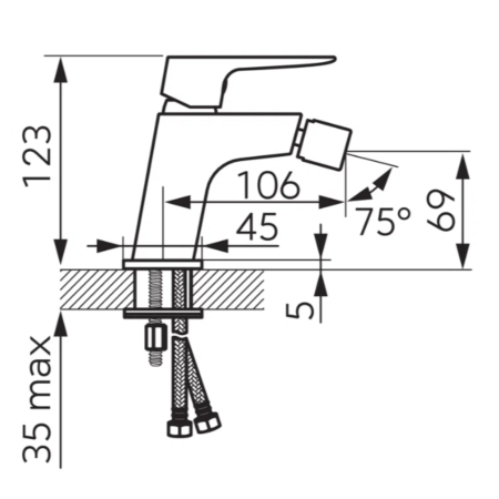 BATERIE STATIVĂ BIDEU FERRO VITTO BLACK VERDELINE BVI6VLBL, NEGRU MAT [2]