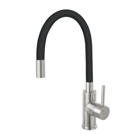 BATERIE STATIVĂ BUCĂTĂRIE FERRO ZUMBA BZA4BSS, PIPĂ FLEXIBILĂ, INOX/CROM [1]