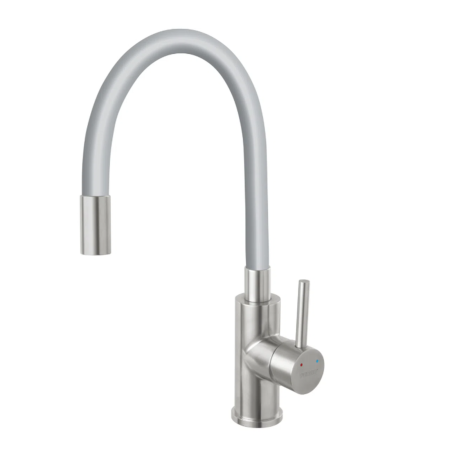 Baterii bucătărie - BATERIE STATIVĂ BUCĂTĂRIE FERRO ZUMBA BZA4SSS, PIPĂ FLEXIBILĂ, ARGINTIU /CROM