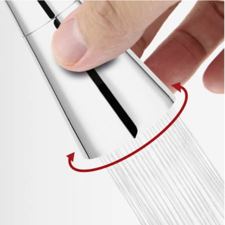 BATERIE STATIVĂ BUCĂTĂRIE FERRO ZUMBA II BZA42S, PIPĂ FLEXIBILĂ, GRI/CROM [3]