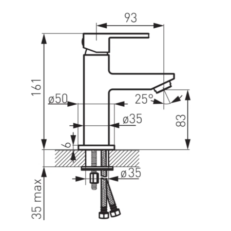 BATERIE STATIVĂ LAVOAR FERRO ZICCO BZI2, MONOCOMANDĂ, CROM [1]