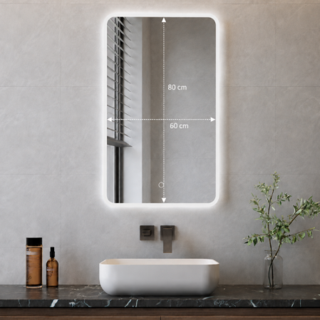 OGLINDĂ BAIE 01 CU LED SI DEZBURIRE 60x80 CM, DREPTUNGHIULARA [3]