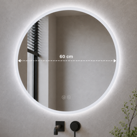 OGLINDĂ BAIE 03 CU LED, 60/80 CM, BUTON CU TOUCH, DEZABURIRE ȘI 3 CULORI DE LUMINĂ [3]