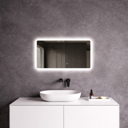 Oglindă baie cu LED - OGLINDĂ BAIE CU ILUMINARE LED 45X70 CM, TOUCH SCREEN, DEZABURIRE