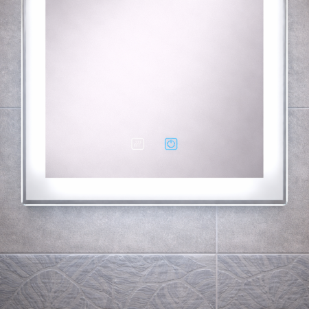 OGLINDĂ BAIE L6951 CU LED 60X80 CM, SENZOR TACTIL, DEZABURIRE ȘI LUMINĂ REGLABILĂ [2]