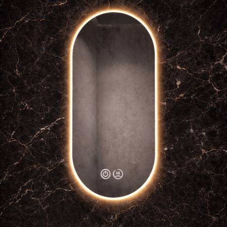 OGLINDA LED VICTORIA 50X100 CM, DEZABURIRE, TOUCH, 3 CULORI, INTENSITATE REGLABILA [0]