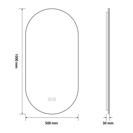 OGLINDA LED VICTORIA 50X100 CM, DEZABURIRE, TOUCH, 3 CULORI, INTENSITATE REGLABILA [3]