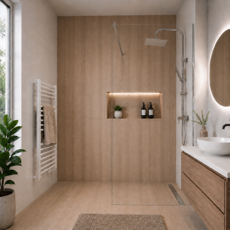 Produse - PARAVAN DUS WALK-IN 100 x 200 cm, STICLA TRANSPARENTA SECURIZATA 8MM
