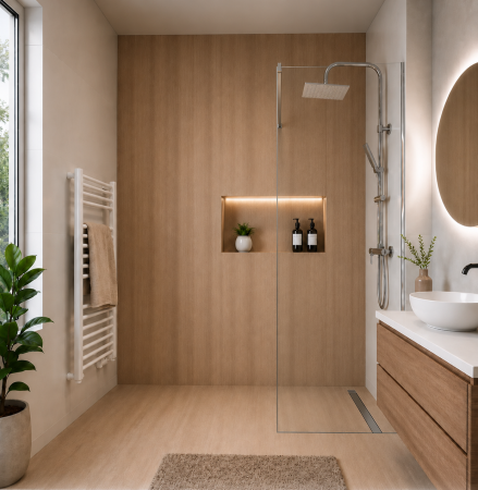 Paravan duș tip WALK-IN - PARAVAN DUȘ WALK-IN 65-67x195 CM, STICLĂ SECURIZATĂ 6 MM TRANSPARENTĂ, CROM LUCIOS
