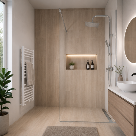 PARAVAN DUS WALK-IN STICLA TRANSPARENTA 8MM 80*200CM [4]