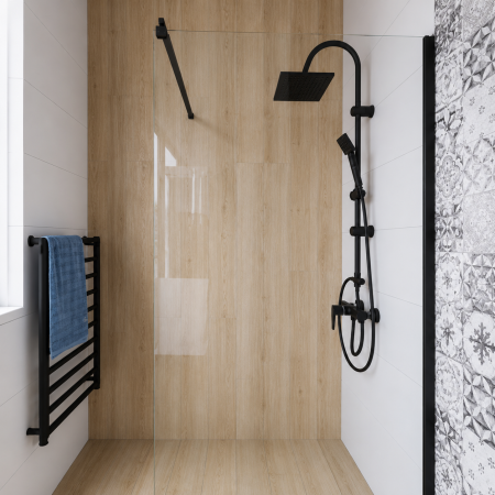PARAVAN DUS WALK-IN STICLA CLARA 8MM 80*200CM - profile negre [1]