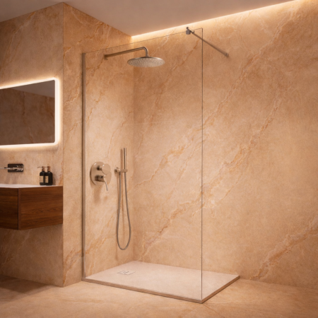 Paravan duș tip WALK-IN - PARAVAN DUS WALK-IN STICLA CLARA 8MM 80*200CM - profile negre