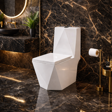 Obiecte sanitare - SET VAS COMPACT WC ENRICO, CAPAC SOFT CLOSE INCLUS