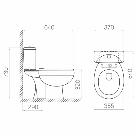 SET VAS WC COMPACT PYRAMIS DILOS, EVACUARE VERTICALĂ, CAPAC SOFT CLOSE INCLUS, ALB [4]