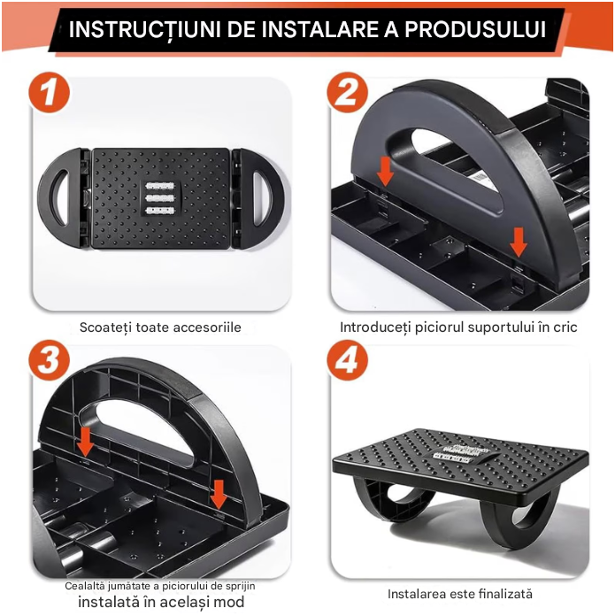 Suport pentru picioare de birou – Relaxare & Masaj, ajustabil, negru, 34x25 cm [5]