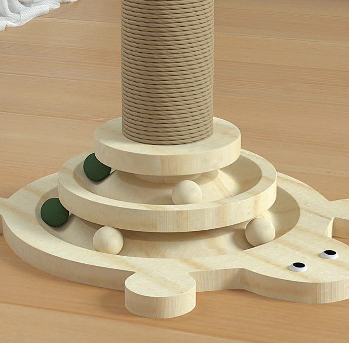 Ansamblu de joaca si zgariat pentru pisici, lemn si plus [3]