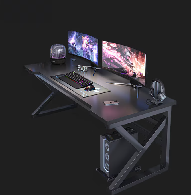 Birou Gaming Premium 120×70 cm – Negru Mat/Carbon [4]