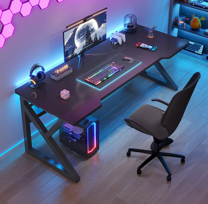 Birou Gaming Premium 120×70 cm – Negru Mat/Carbon [3]