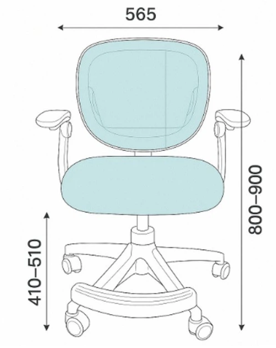 Scaun de birou, hidraulic si pivotant, pentru copii, rotativ cu sezut din spuma, spatar ergonomic, culoare Albastru [3]