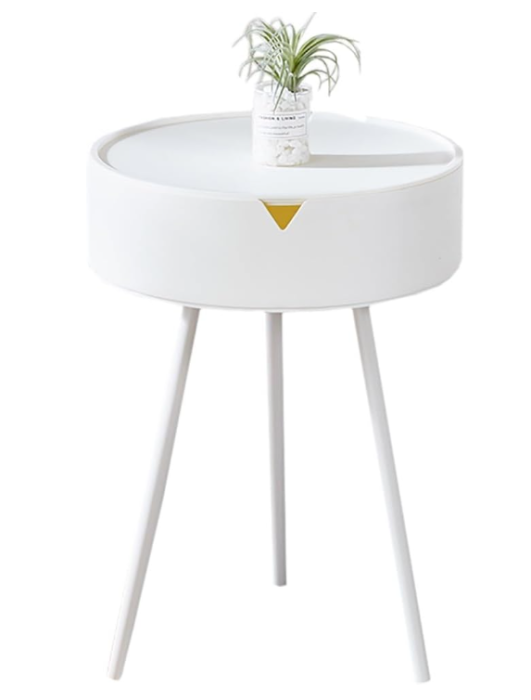 Masuta de cafea, diametru 40, cu spatiu depozitare, culoare alb [3]