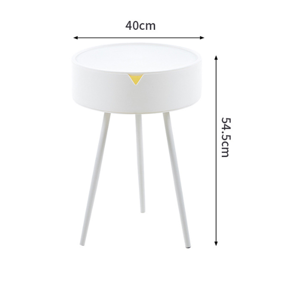 Masuta de cafea, diametru 40, cu spatiu depozitare, culoare alb [7]