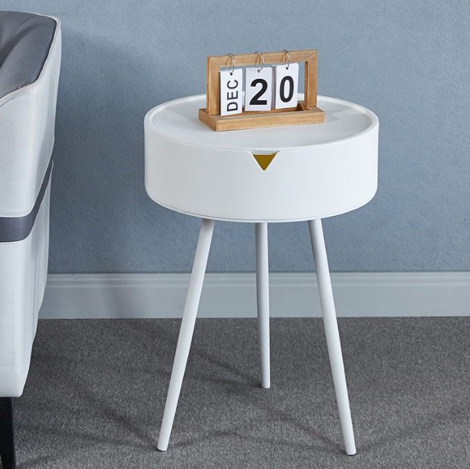 Masuta de cafea, diametru 40, cu spatiu depozitare, culoare alb [2]