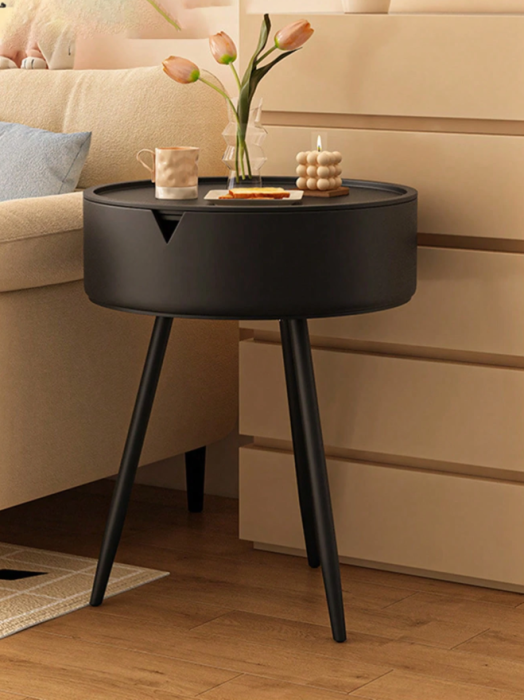 Masuta de cafea, diametru 40, cu spatiu depozitare, culoare negru [6]