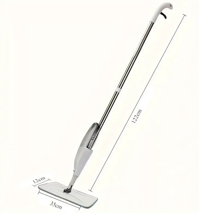 Mop cu pulverizator, plastic, lungime 128 cm, laveta cu prindere velcro [1]