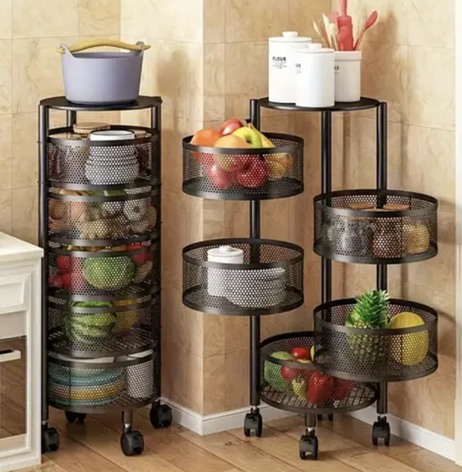 Organizator Mobil Metalic cu 5 Rafturi – Etajeră Multifuncțională cu Roți pentru Depozitare Practică [2]