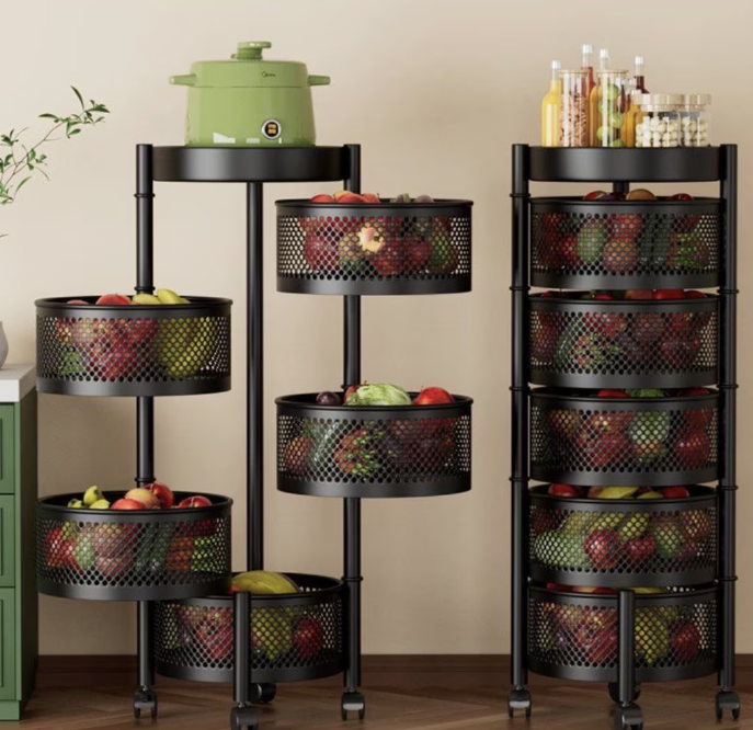 Organizator Mobil Metalic cu 5 Rafturi – Etajeră Multifuncțională cu Roți pentru Depozitare Practică [4]