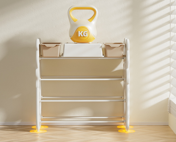 Organizator pentru jucarii si carti – 12 spatii de depozitare, Tematica Ursulet, Alb [3]