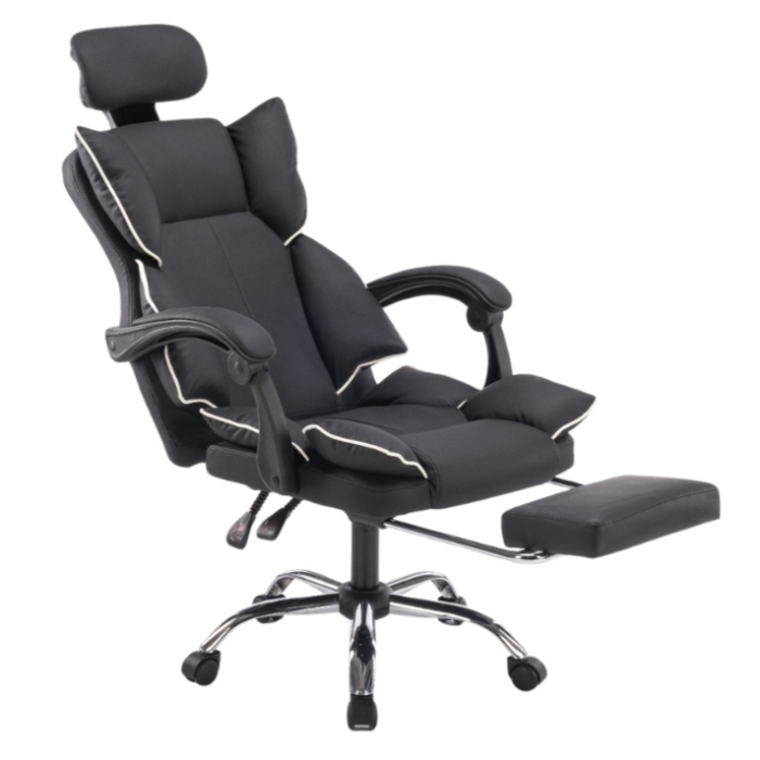 Scaun de birou reglabil, cu spatar ergonomic si tetiera, culoare negru [2]