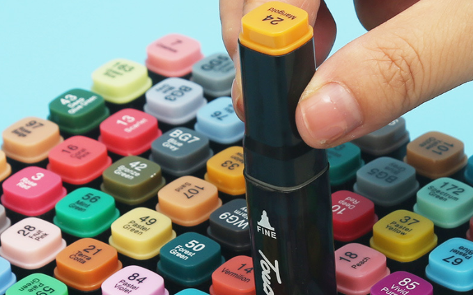 Set 48 de Carioci/markere cu varf dublu si geanta de depozitare inclusa [3]