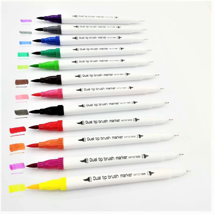Set de 12 markere colorate cu capete duble, pentru desen si activitati creative [6]
