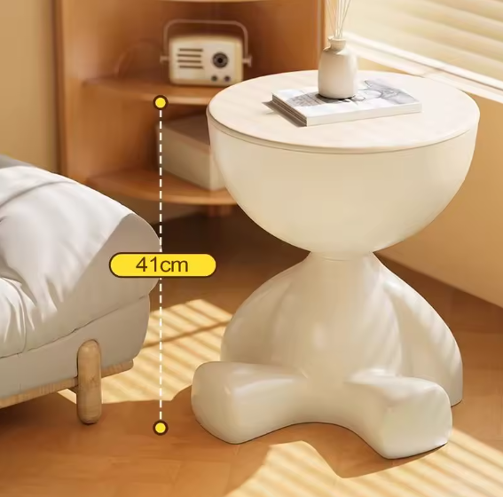 Taburet / Masuta / Statueta pentru marginea canapelei – masuta moderna, ornament decorativ pentru casa 41x37 - ursulet crem [6]