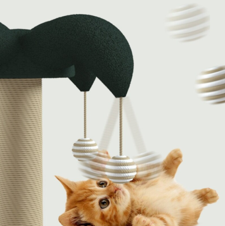 Ansamblu de joaca si zgariat pentru pisici, lemn si plus [3]