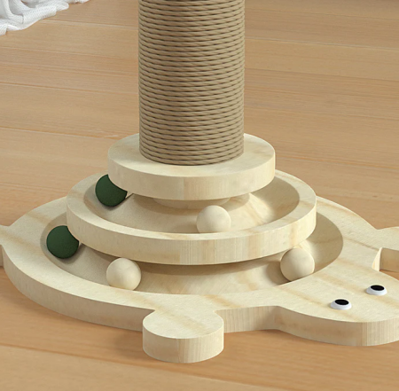 Ansamblu de joaca si zgariat pentru pisici, lemn si plus [2]