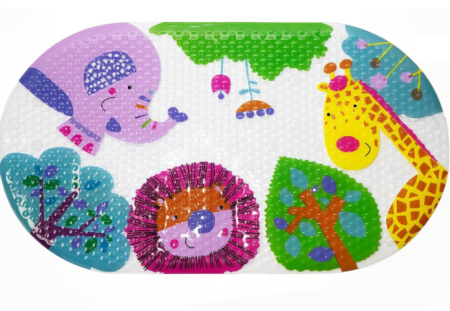Produse - Covoras de cada pentru copii cu suprafata antialunecare – Multicolor, 69x39 cm, PVC Rezistent, model Girafa