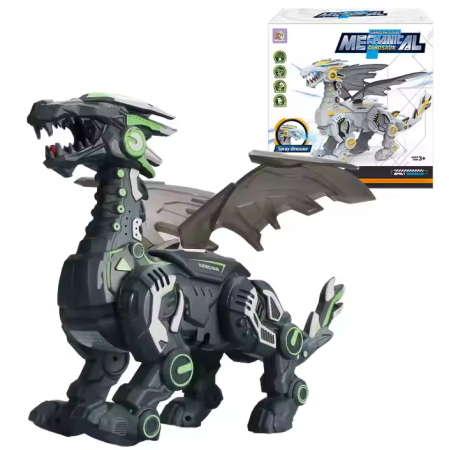 Jucarii - Dinozaur Interactiv Premium – Electric, cu Aburi, Sunete, Lumini si Miscari, 42x26x27 cm