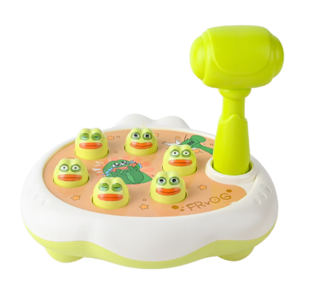 Jucarii - Jucarie interactiva Whack-a-Mole, de lovit cu ciocanul, verde, 3 ani+, set cu broaste amuzante